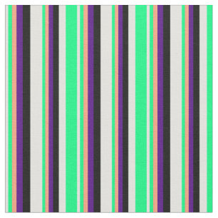 Light Cyan, Green, Light Salmon, Indigo & Black Fabric