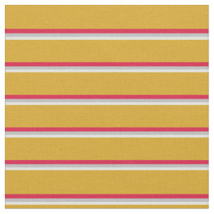Light Cyan, Grey, Crimson, and Goldenrod Stripes Fabric