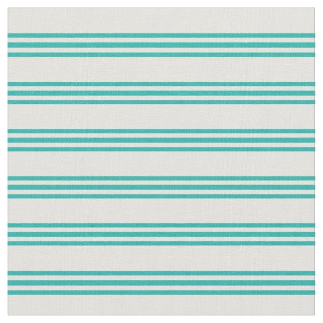 Light Cyan & Light Sea Green Coloured Lines Fabric (Close Up)