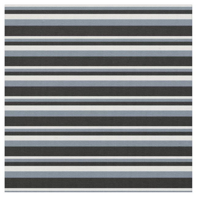 Light Cyan, Slate Grey & Black Coloured Pattern Fabric (Close Up)