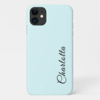 Light Cyan Solid Colour | Minimalist Elegant Name
