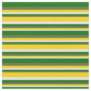 Light Cyan, Yellow, Dark Olive Green & Dark Green Fabric
