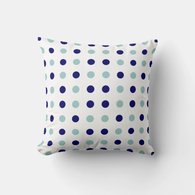 Light & Dark Blue Dots Throw Pillow (Front)