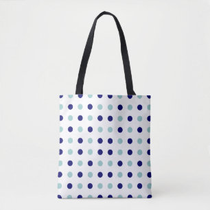 Light & Dark Blue Dots Tote Bag