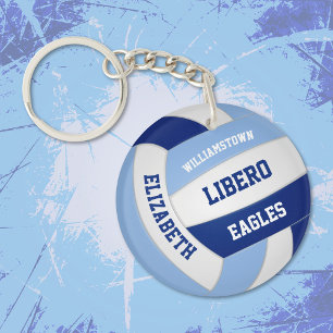 Light dark blue team colours volleyball gifts  key ring