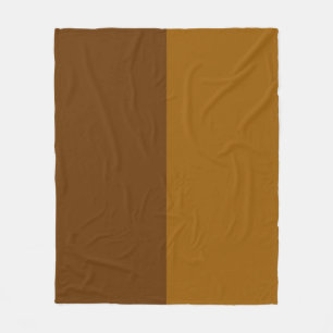 Light Dark Brown Part Half Sides Design Fleece Blanket
