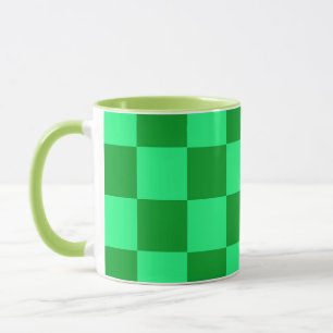 Light Dark Green Chequered Design Mug