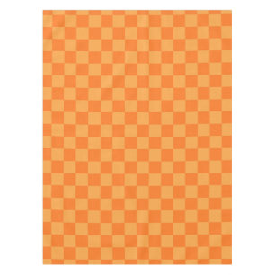Light Dark Orange Chequered Design Tablecloth