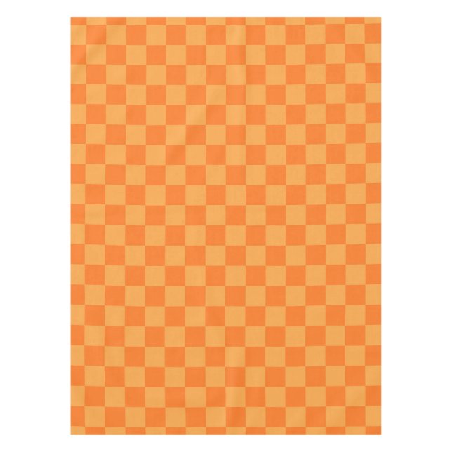 Light Dark Orange Chequered Design  Tablecloth (Front)