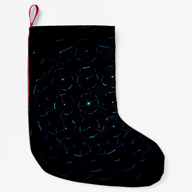 Light decorations in dark area small christmas stocking (Front)