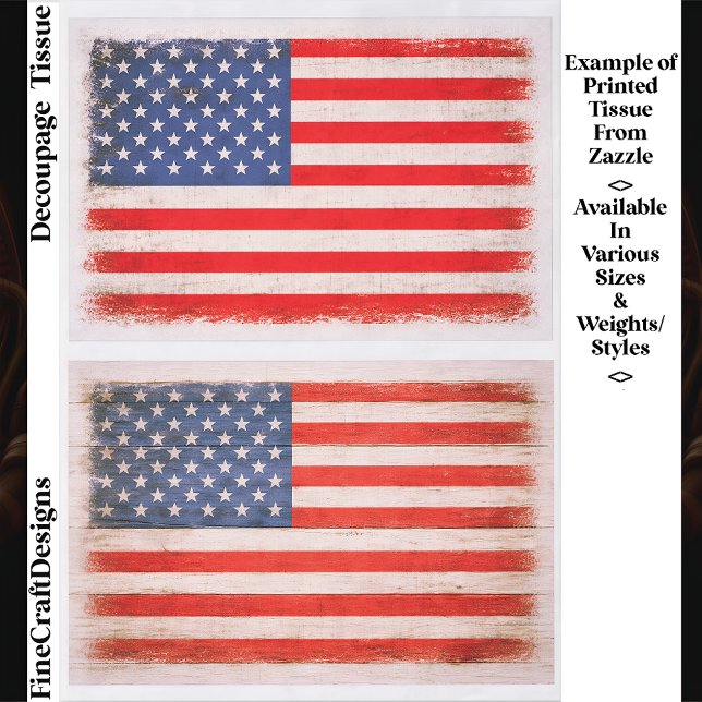 Light Distressed American Flag Pair EX1 Decoupage Tissue Paper (Creator Uploaded)