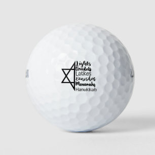 Light Dreidel Latke Kanish Menorah Hanukkah  Golf Balls