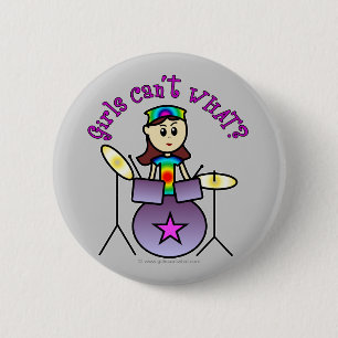 Light Drummer Girl 6 Cm Round Badge