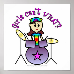 Light Drummer Girl Poster