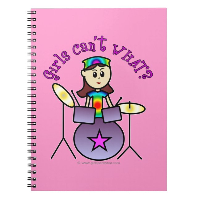 Light Drummer Girl Spiral Notebook (Front)