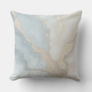 Light Dusty Blue Gray Beige Cream Abstract Cushion