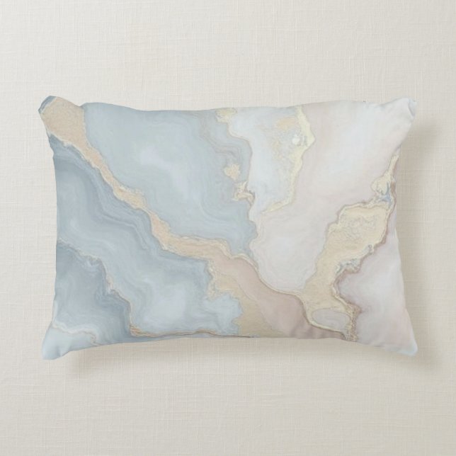 Light Dusty Blue Grey Beige Cream Abstract Decorative Cushion (Front)