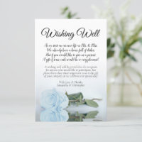 Light Dusty Blue Rose Wedding Wishing Well Poem