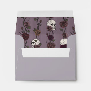 Light Dusty Plum Gothic Floral RSVP Pre-Printed  Envelope
