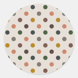 Light Earth Tone Woodlands Polka Dots Design Classic Round Sticker