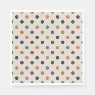 Light Earth Tone Woodlands Polka Dots Design Napkin
