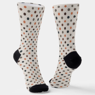 Light Earth Tone Woodlands Polka Dots Design Socks