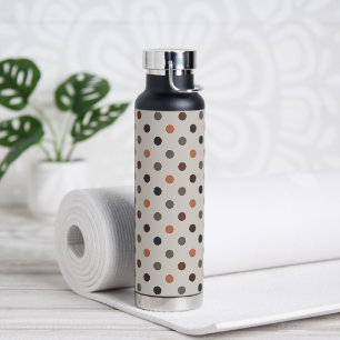 Light Earth Tone Woodlands Polka Dots Design Water Bottle