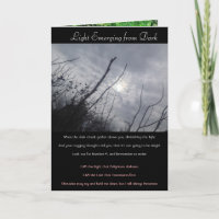 "Light Emerging from Dark" Poem/Card