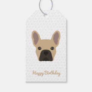 Light Fawn French Bulldog Birthday Gift Tags