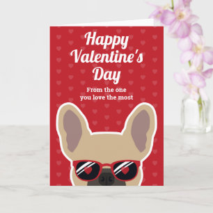 Light Fawn French Bulldog Valentine's Day Card