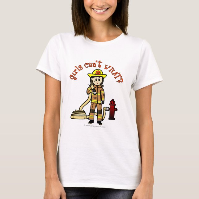 Light Female Fire Fighter T-Shirt (Front)