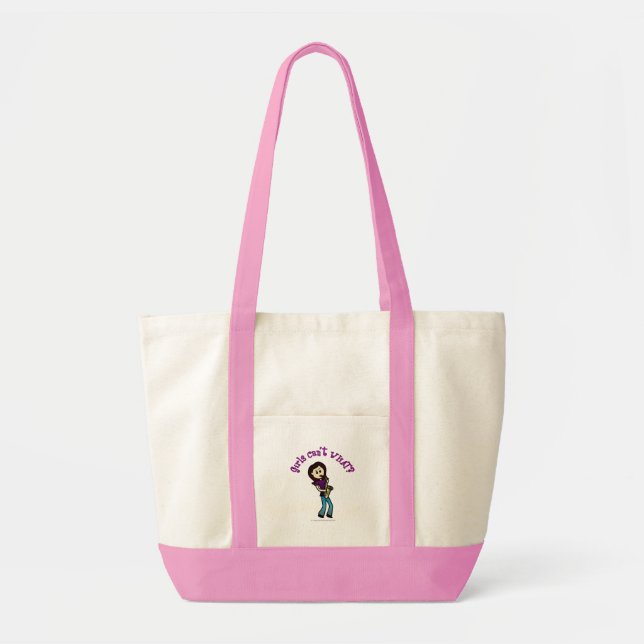 Light Female Saxophone Player Tote Bag (Front)