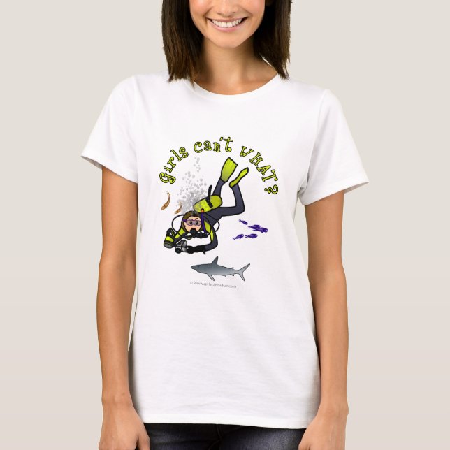 Light Female Scuba Diver T-Shirt (Front)