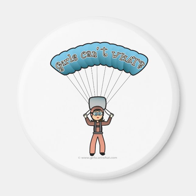 Light Female Sky Diver Magnet (Front)
