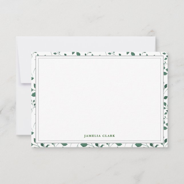 Light Ferns | Flat Note Card (Front)