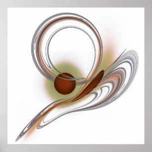 'Light Flame Abstract 104' Poster