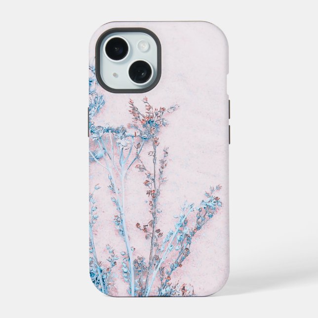 Light Floral Background iPhone 15 Case (Back)