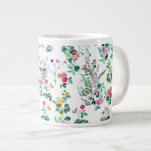 Light Floral Pattern Large Coffee Mug