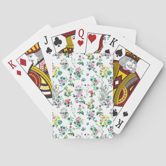 Light Floral Pattern Playing Cards (Back)