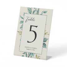 Light Formal Floral Personalised Table Number