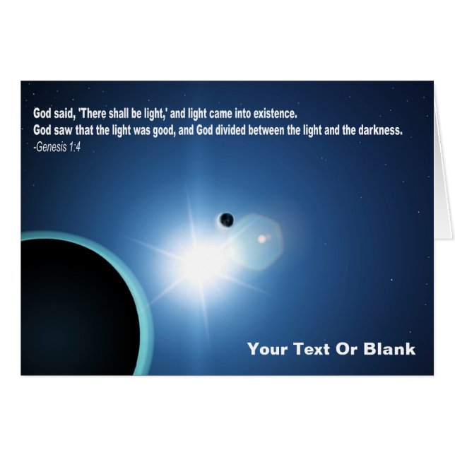 Light From Darkness - Genesis 1:4 (Front Horizontal)