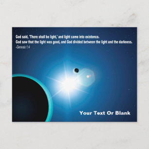 Light From Darkness - Genesis 1:4 Postcard