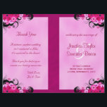 Light Fuchsia Floral Wedding Program Templates<br><div class="desc">© Sunny Mars Designs - Floral Hibiscus: Soft Light Fuchsia Magenta Foldable Wedding Programs - This fully customisable custom wedding programme template features an illustration of a dark pink,  purple or fuschia hibiscus floral decoration.  Personalise it by adding your wedding party and wedding ceremony details.</div>