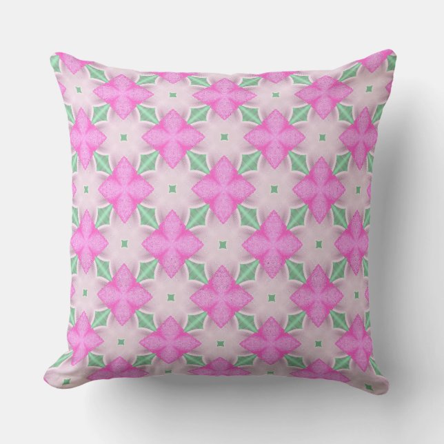 Light Fuchsia Pink Petals Cushion (Front)