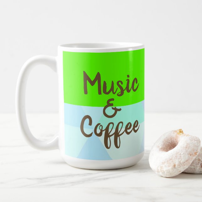 Light fun and bright Coffee and Music Mug (With Donut)