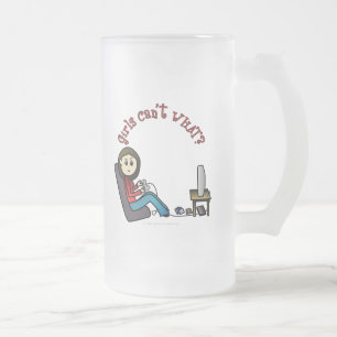 Light Gamer Girl Frosted Glass Beer Mug
