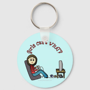 Light Gamer Girl Key Ring