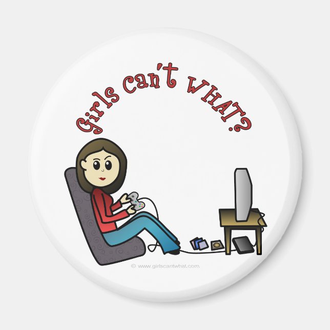 Light Gamer Girl Magnet (Front)