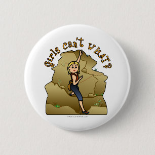 Light Girl Rock Climber 6 Cm Round Badge