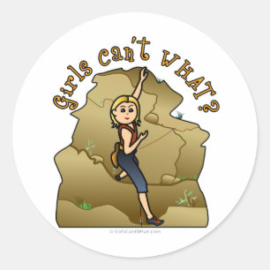 Light Girl Rock Climber Classic Round Sticker
